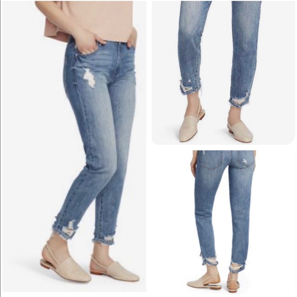 Ella Moss Vintage Distressed High Waisted Mom Jean